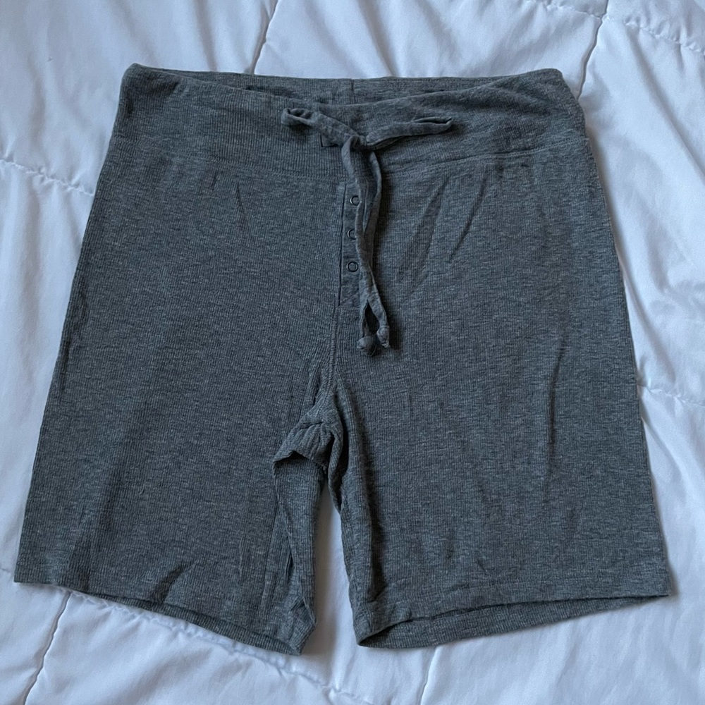 Aerie soft ribbed gray lounge bike shorts